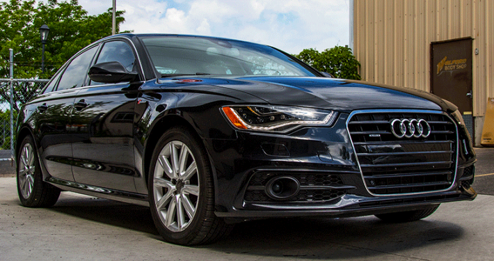 Black Audi repaired and detailed